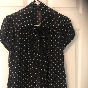 Polka dot sheer blouse